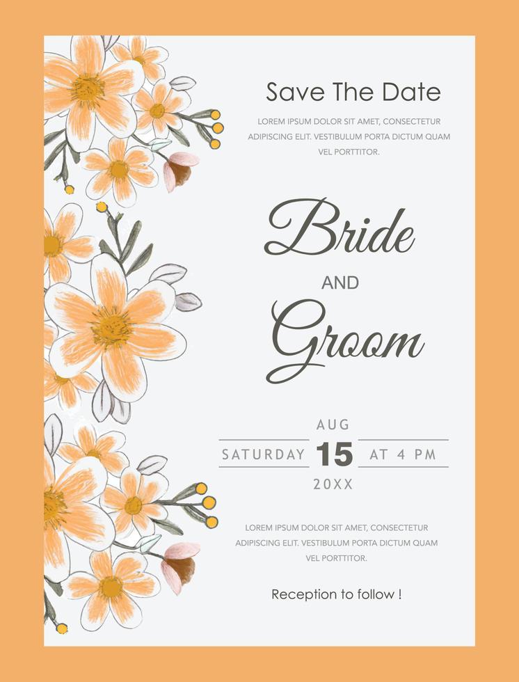 plantilla de invitación de boda vector