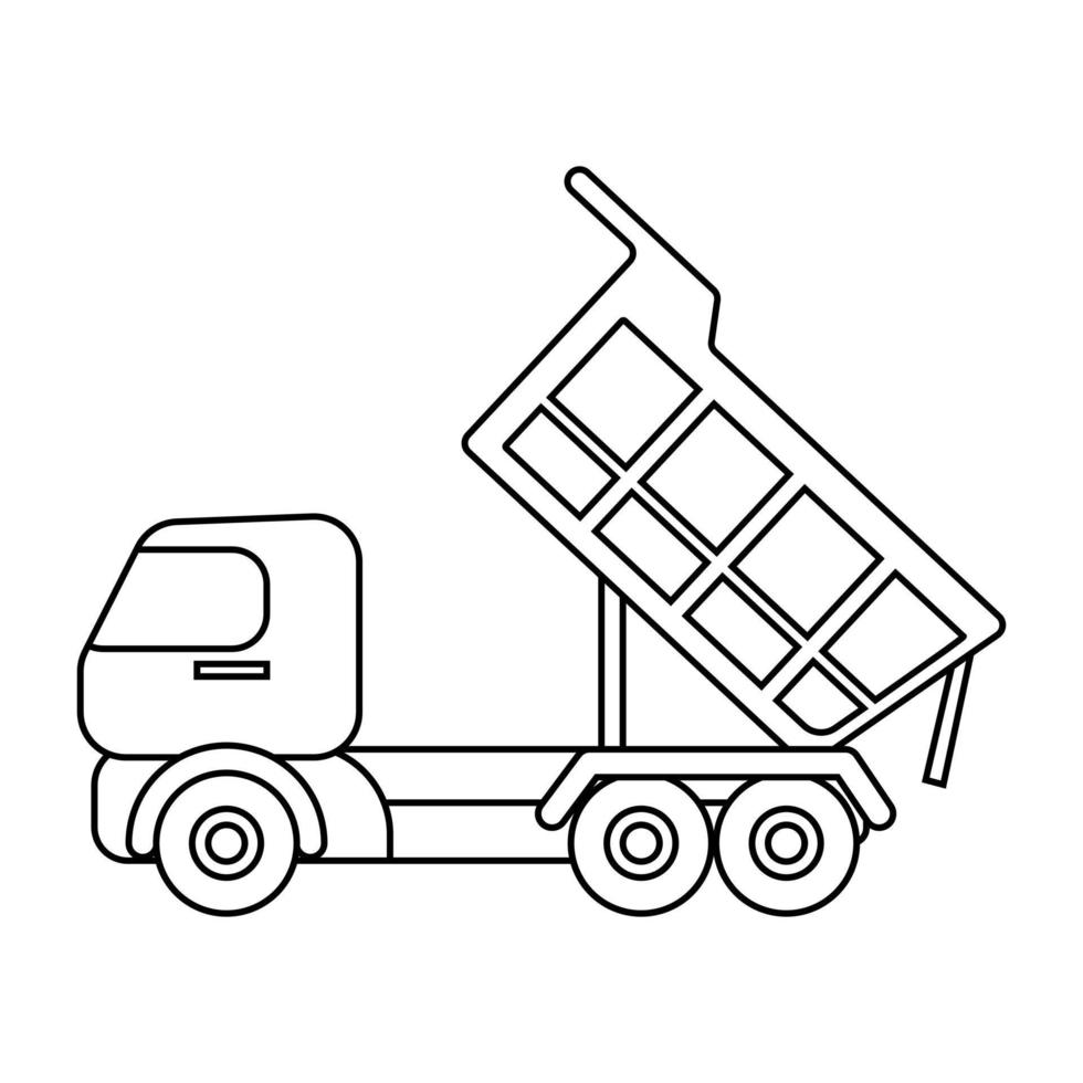 Dump truck icon vector. construction illustration sign. building symbol. transportation logo. vector
