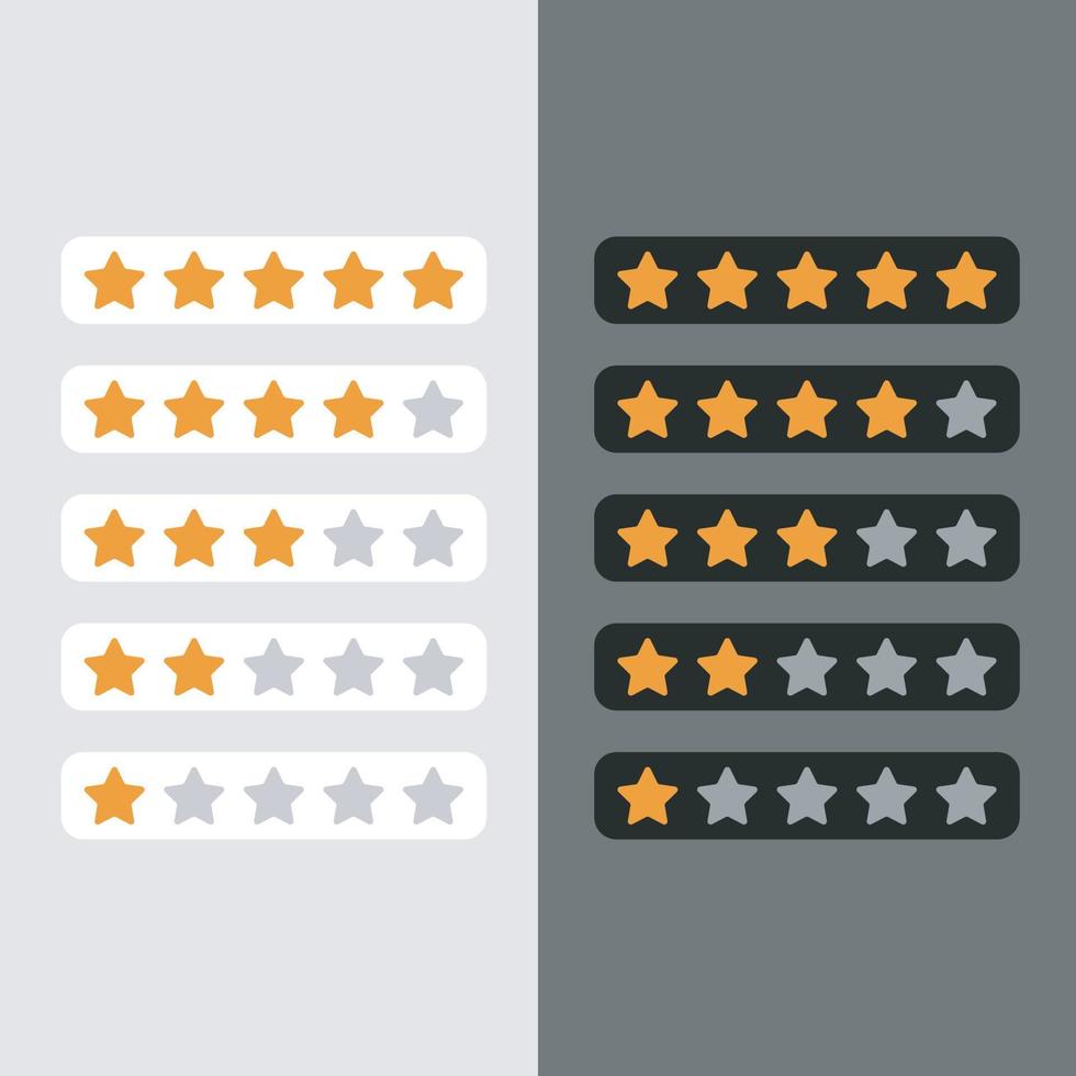 vector star rating with two different backgrounds