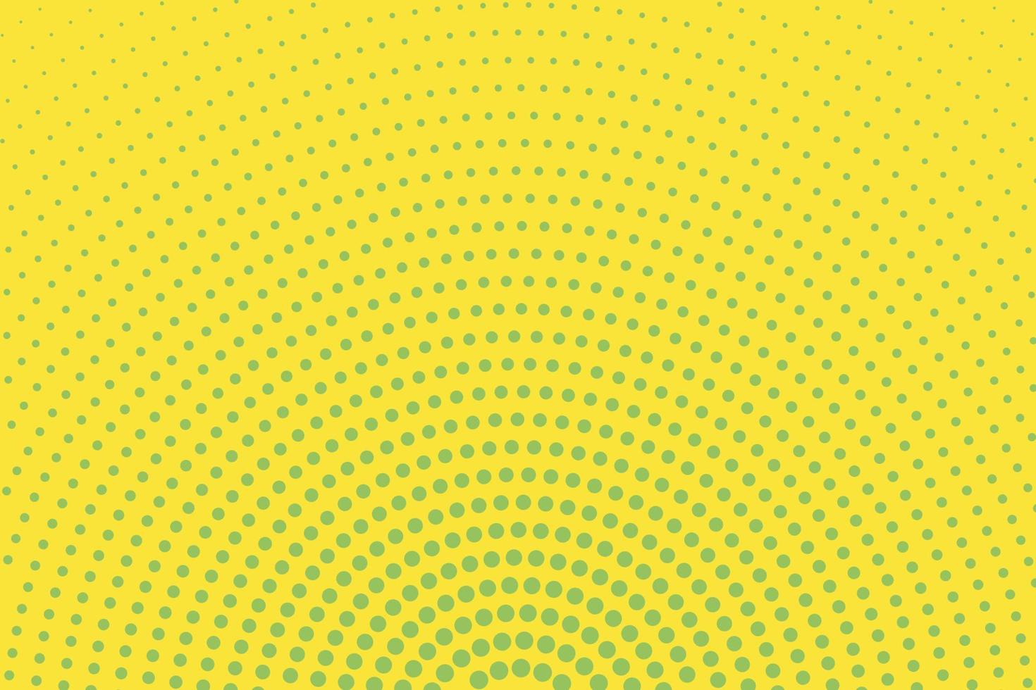 Yellow background with green round halftone background vector