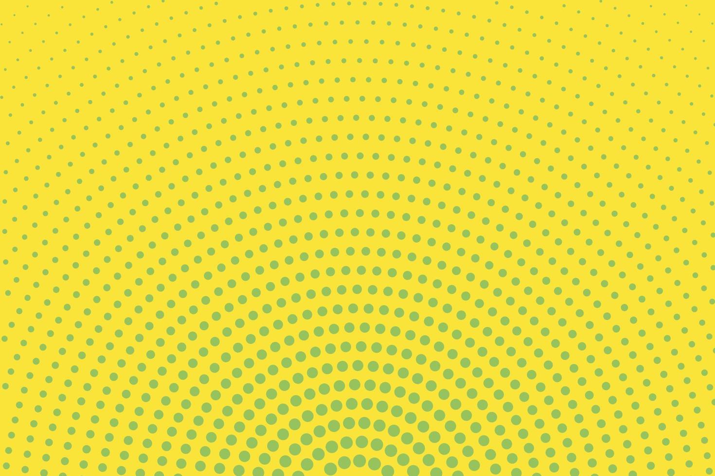 Yellow background with green round halftone background vector