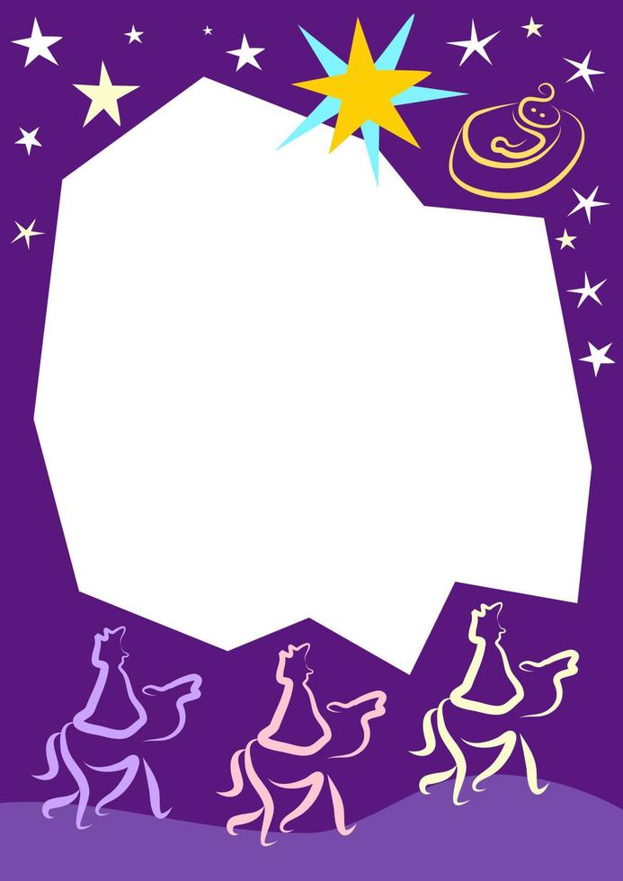 Christmas Magi Nativity Page Border vector