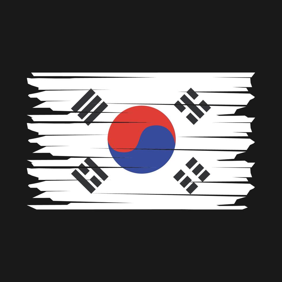 sur Corea bandera ilustración vector