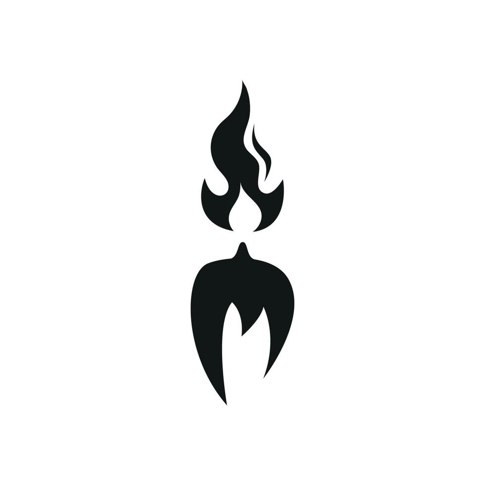 Candle with burning wick. Fire flame silhouette. Black vector 21567049