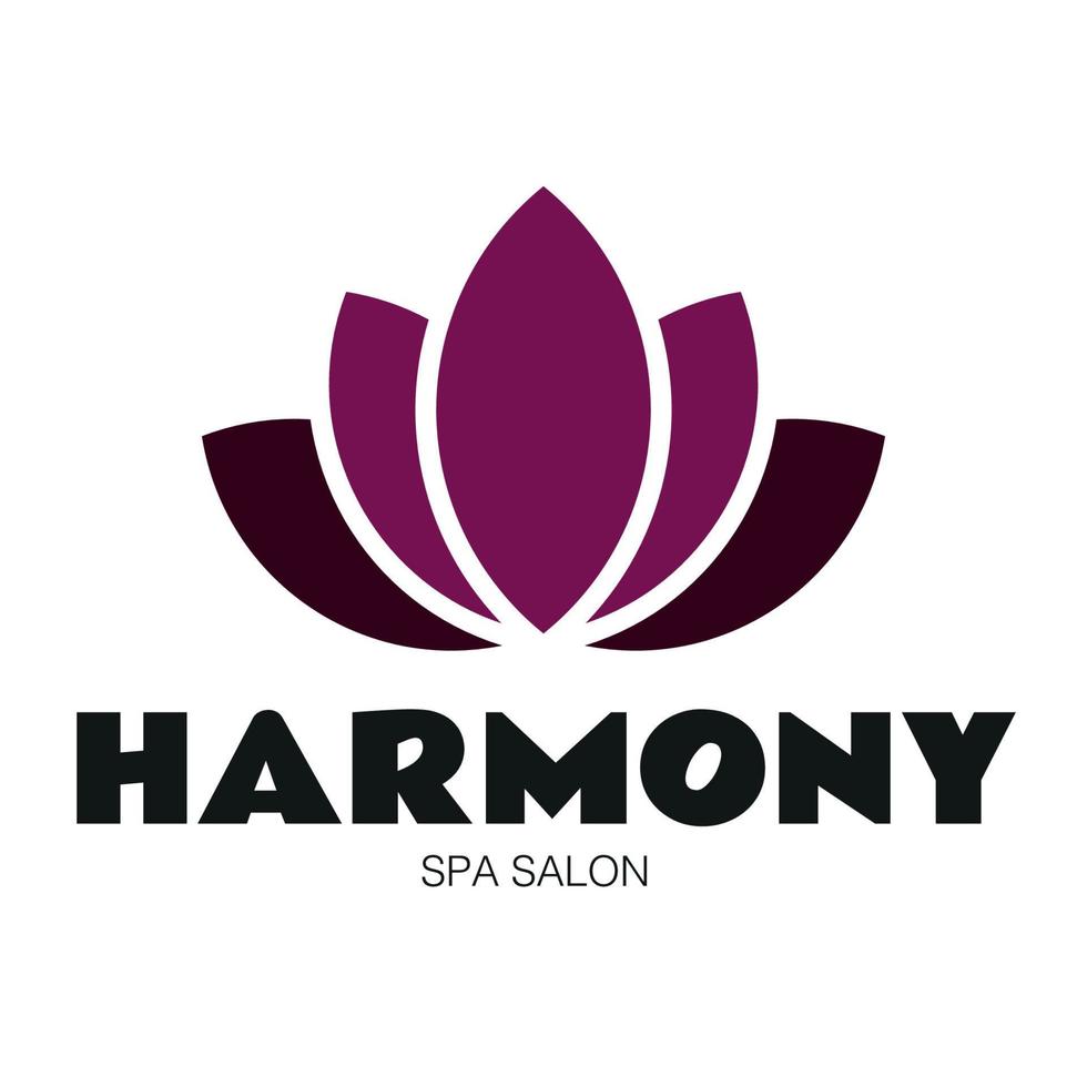 Logo concept for spa salon company. Brandig logotype with lotus for beauty business vector