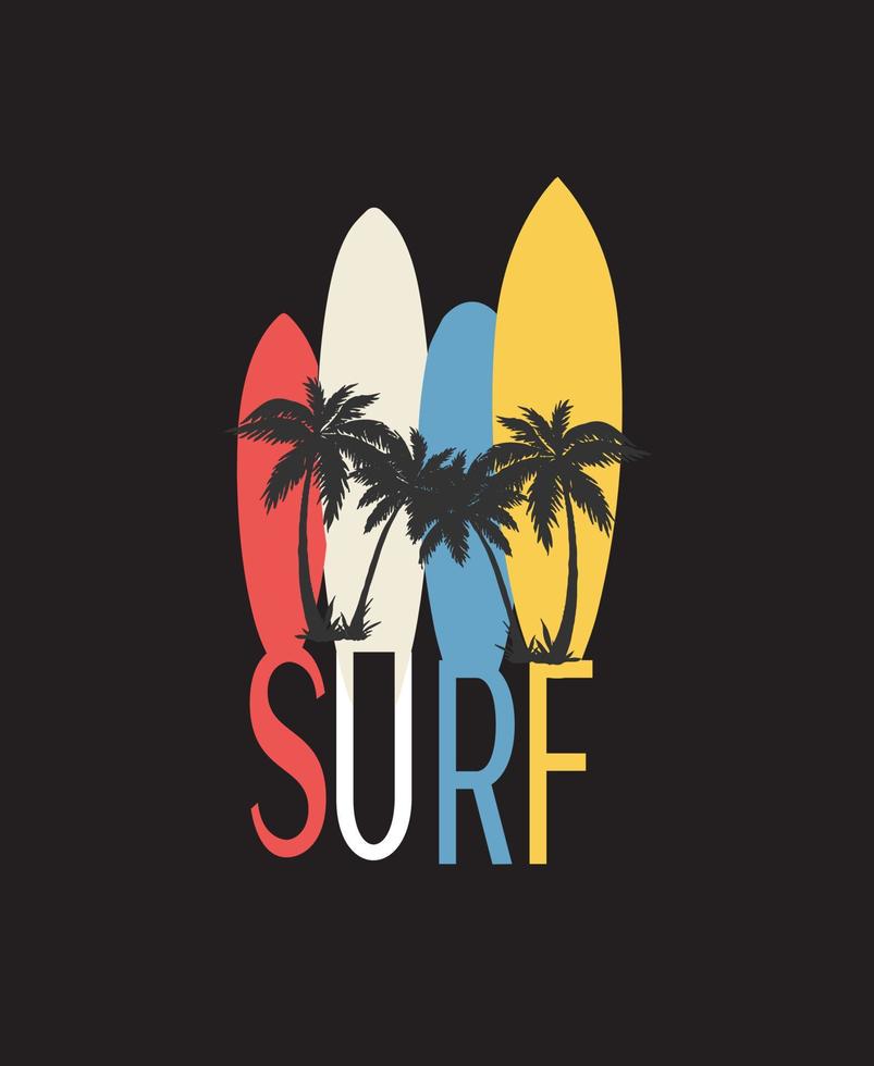 Surf t shirt template design. vector