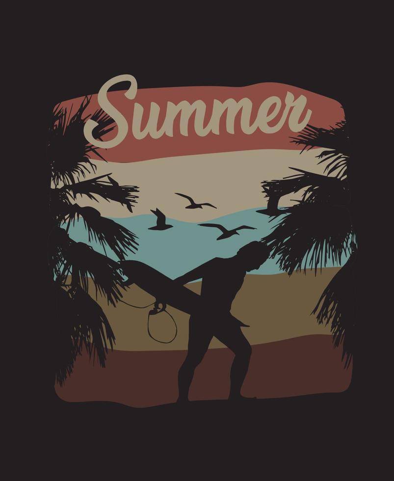 diseño de plantilla de camiseta de verano. vector