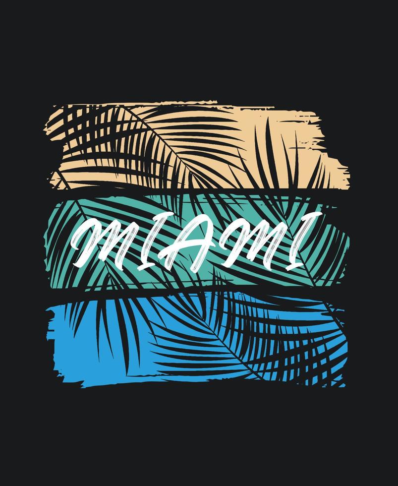 Miami beach t shirt template design. vector