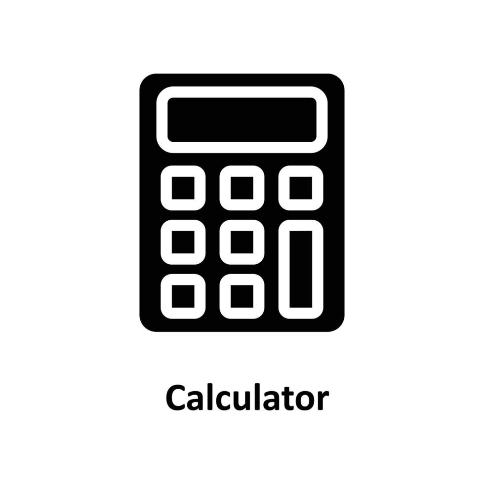 calculadora vector sólido iconos sencillo valores ilustración valores