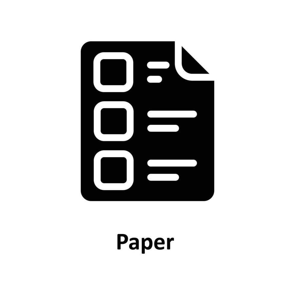 Paper Vector  Solid Icons. Simple stock illustration stock