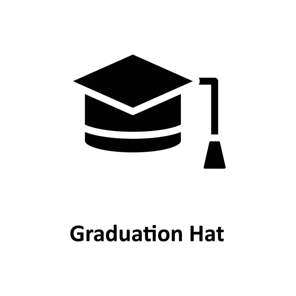 Graduation Hat Vector  Solid Icons. Simple stock illustration stock