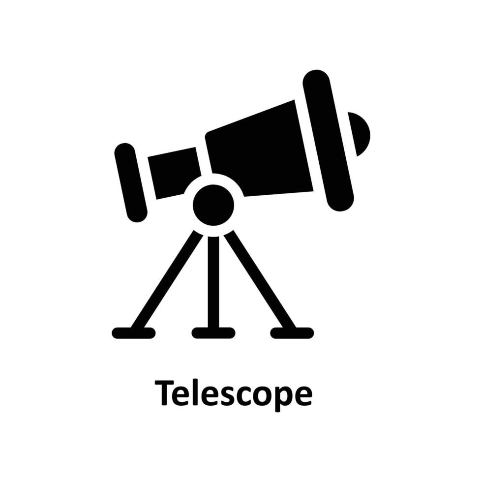 Telescope  Vector  Solid Icons. Simple stock illustration stock