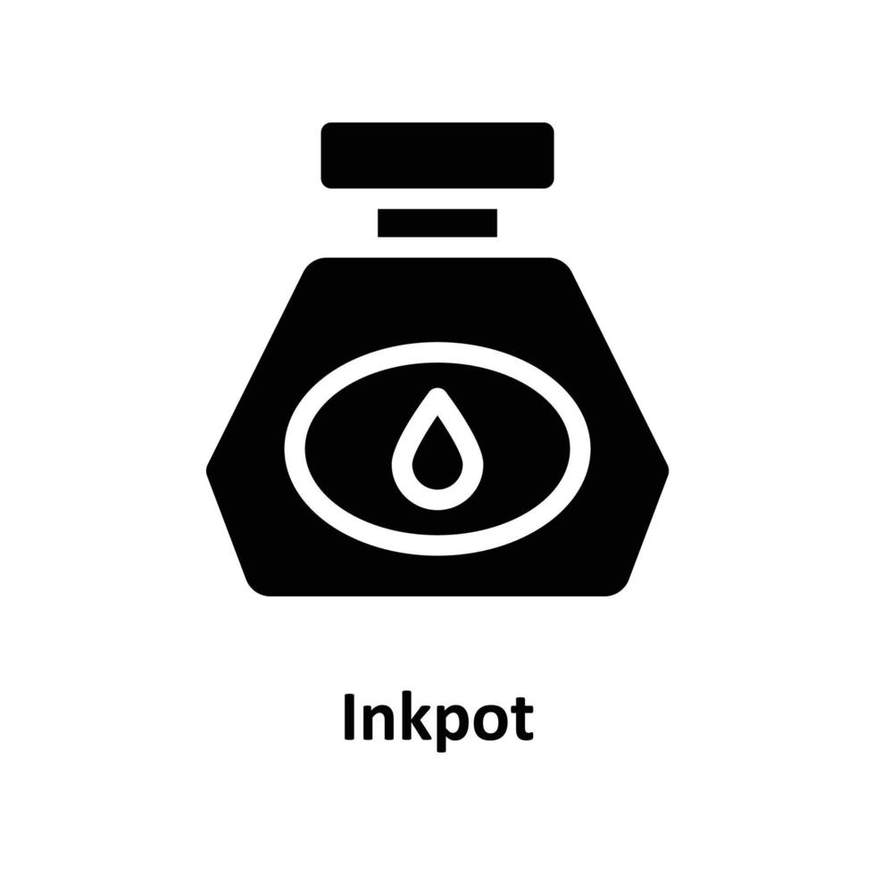 Inkpot Vector  Solid Icons. Simple stock illustration stock