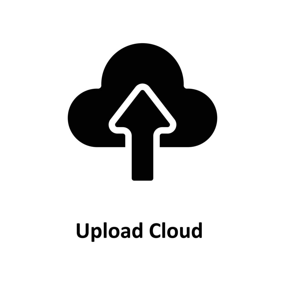 Upload Cloud  Vector  Solid Icons. Simple stock illustration stock