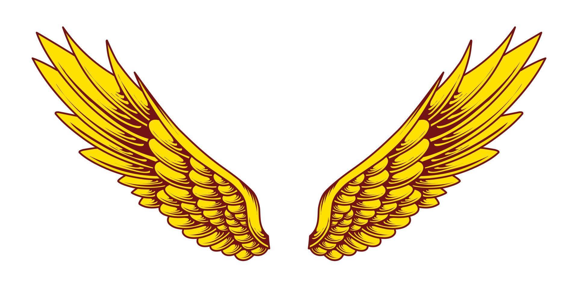 vector amarillo ángel alas ilustración diseño