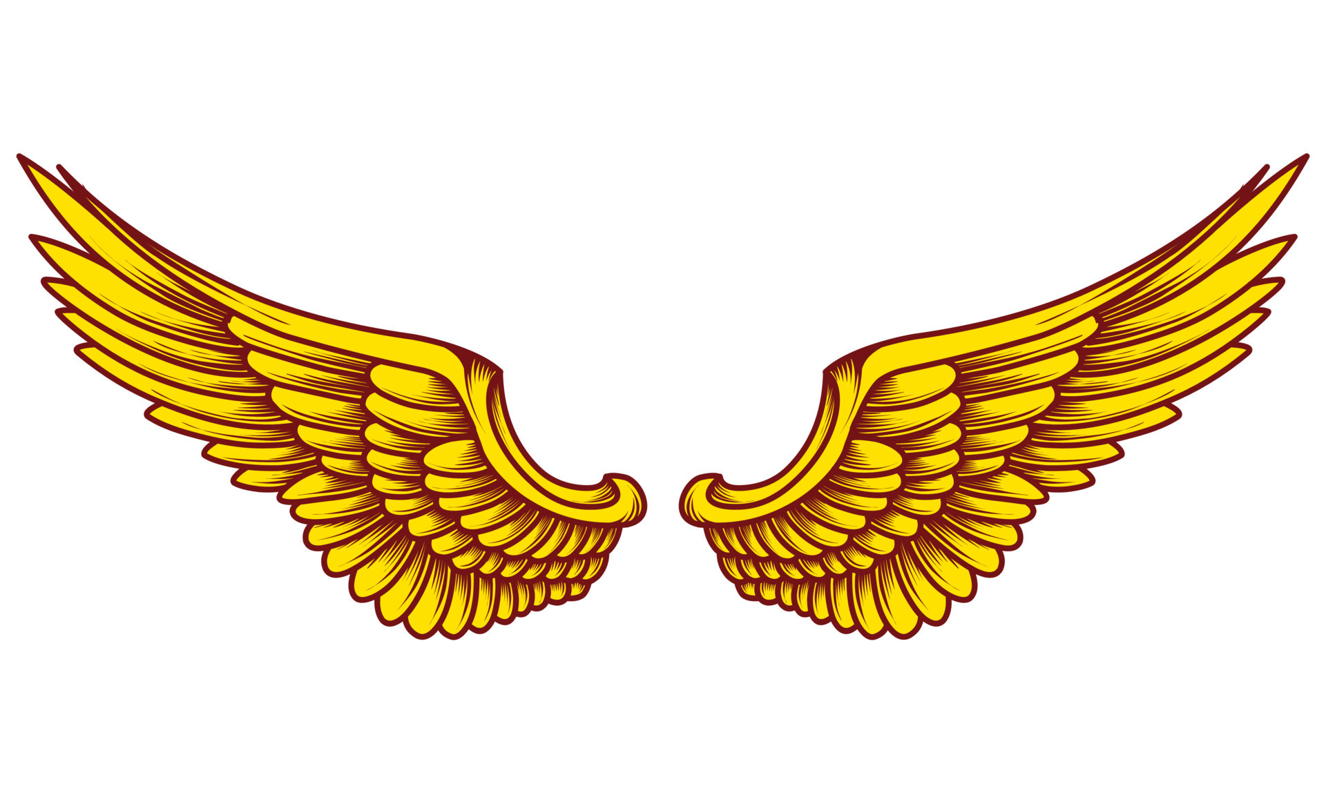 Vector yellow angel wings illustration design 21567366 Vector Art at