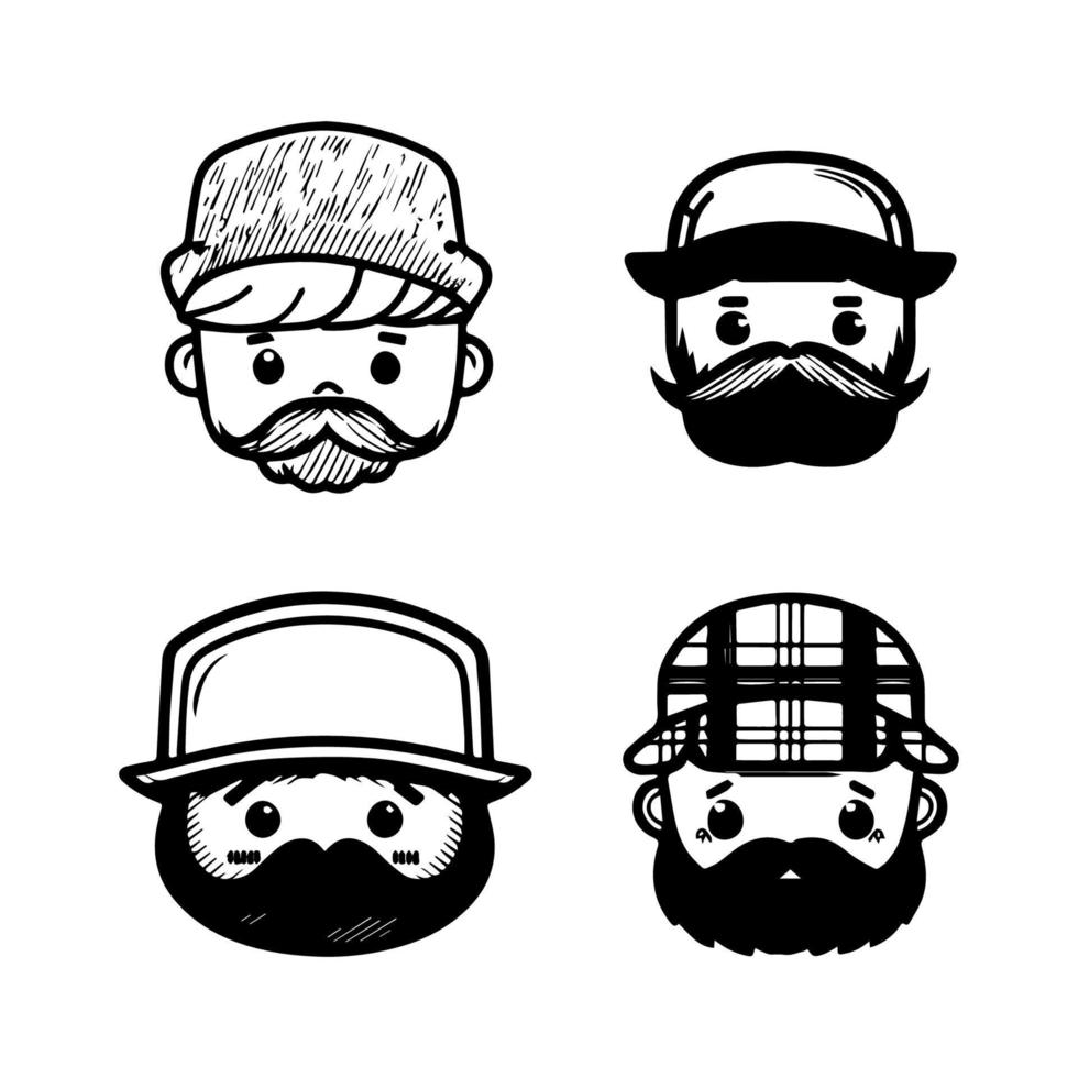 Get ready to chop down some cuteness with our kawaii lumberjack head collection. Each one Hand drawn with love, these illustrations are sure to add some woodsy charm to your project vector