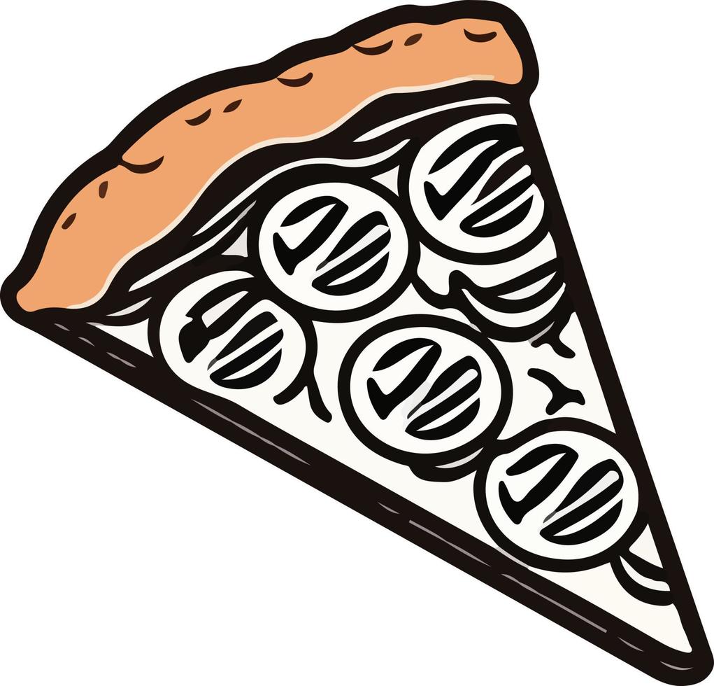 Delicious Slice of Pizza Vector Illustration