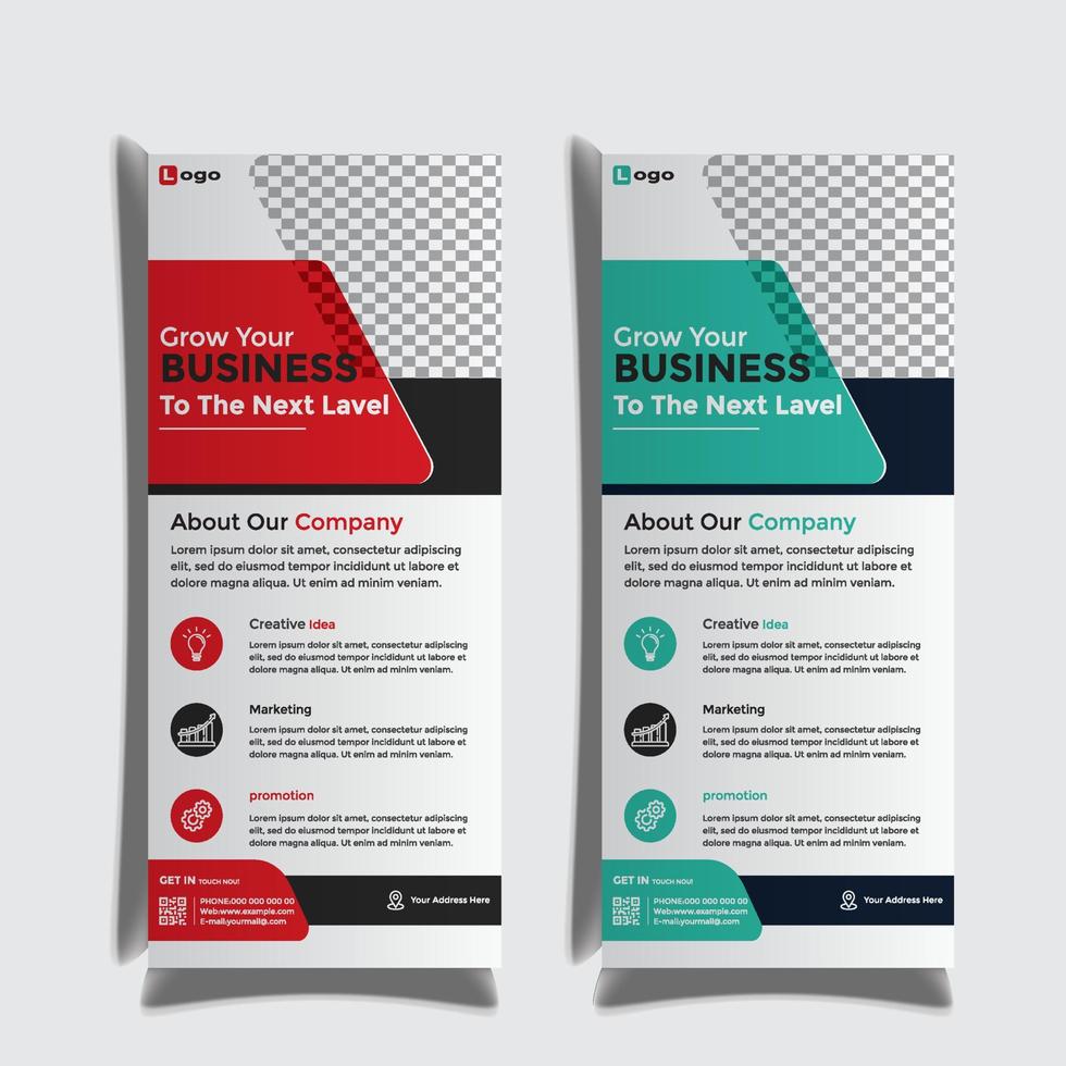 Roll up banner set design template design. Roll up banner gradient bile design template. vector