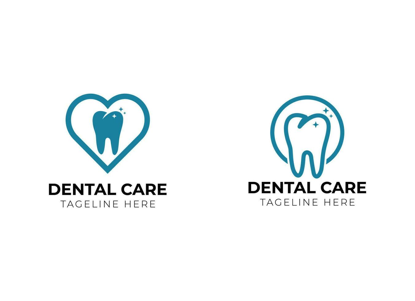 dental clínica y dental cuidado logo. dentista, dientes cuidado o oral clínica logo vector