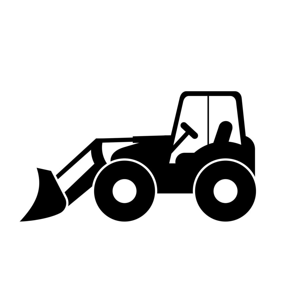 Tractor icon vector. excavator illustration sign. construction symbol or logo. vector