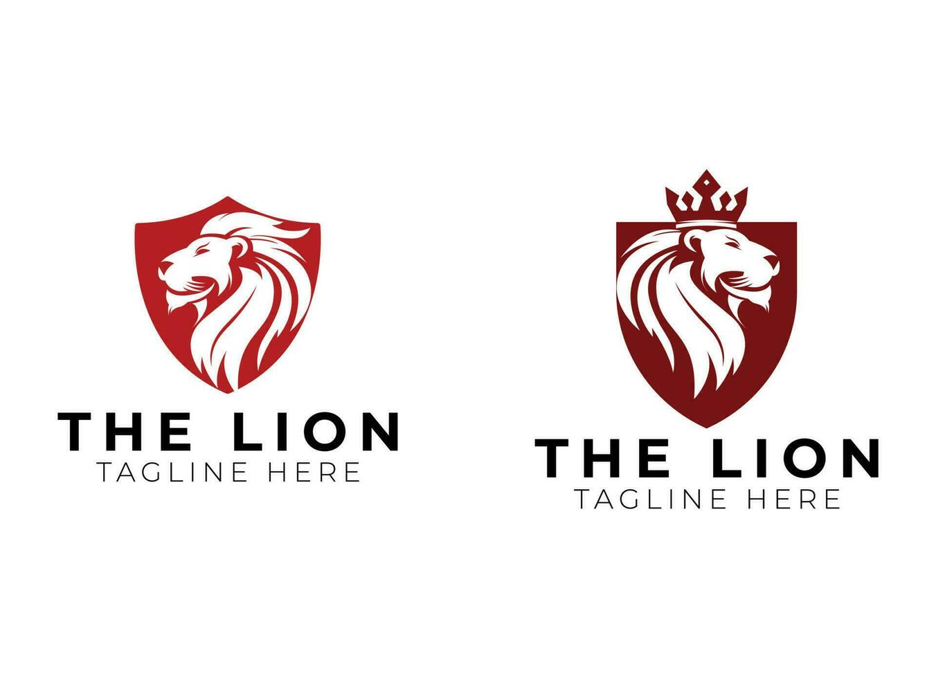 Royal king lion crown symbols. Elegant gold Leo animal logo. Premium luxury brand identity icon. Vector illustration.