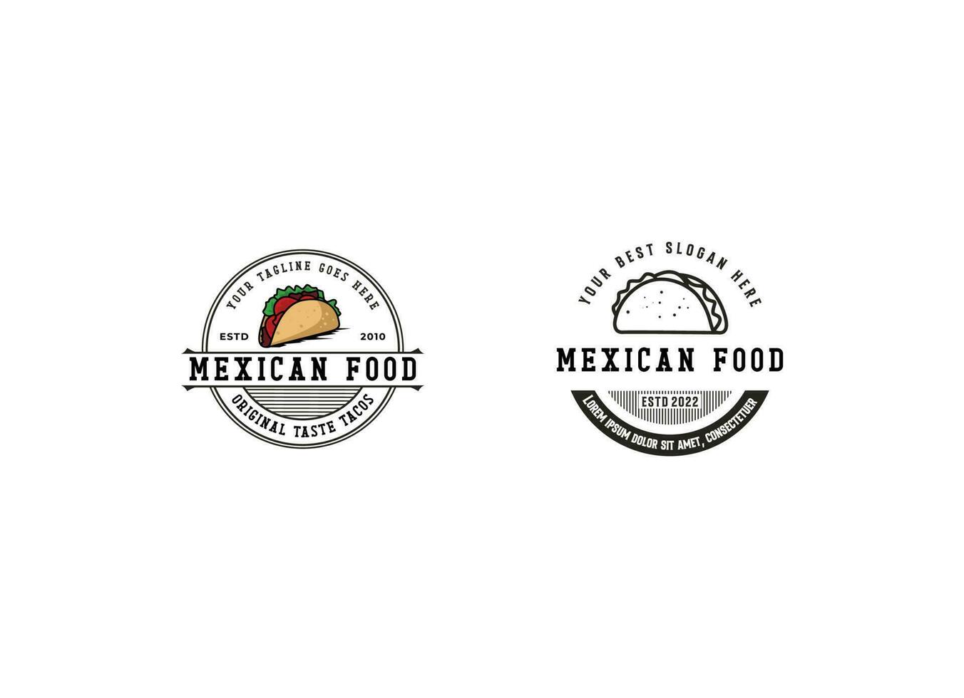 Tacos logo design vector illustration