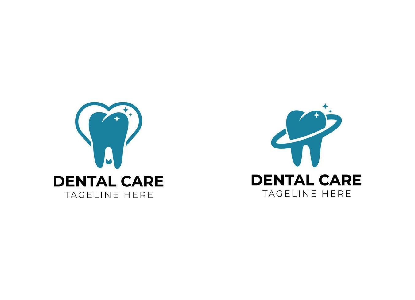 Dental clinic and dental care logo. Dentist, teeth care or oral clinic logo vector