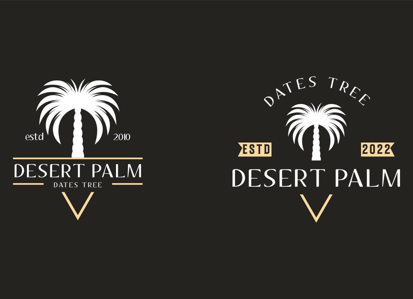 Luxury Dates Palm Logo Template. Desert palm logo vector