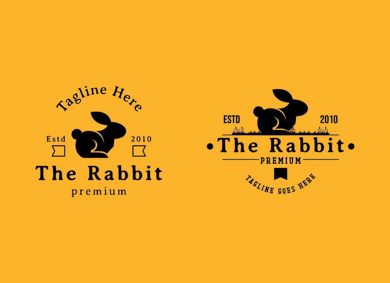 Conejo logo diseño modelo icono retro vector ilustración