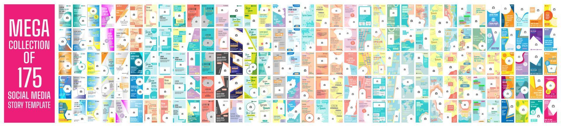 mega colección de 175 social medios de comunicación historia diseño modelo vector