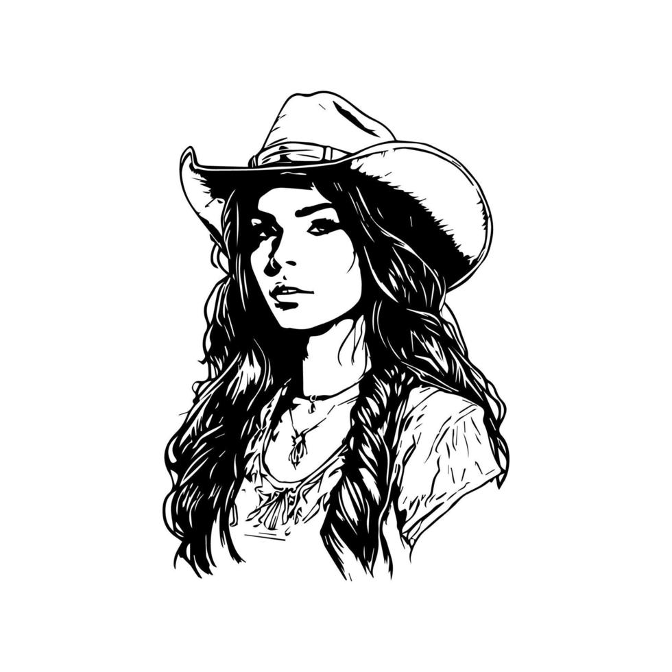 A stylish Chicano girl in black and white, rendered in intricate Hand drawn line art illustration vector