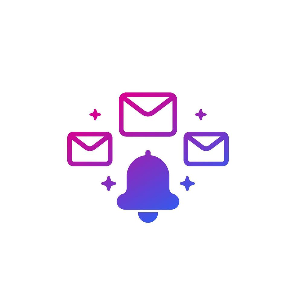 email alert icon on white vector