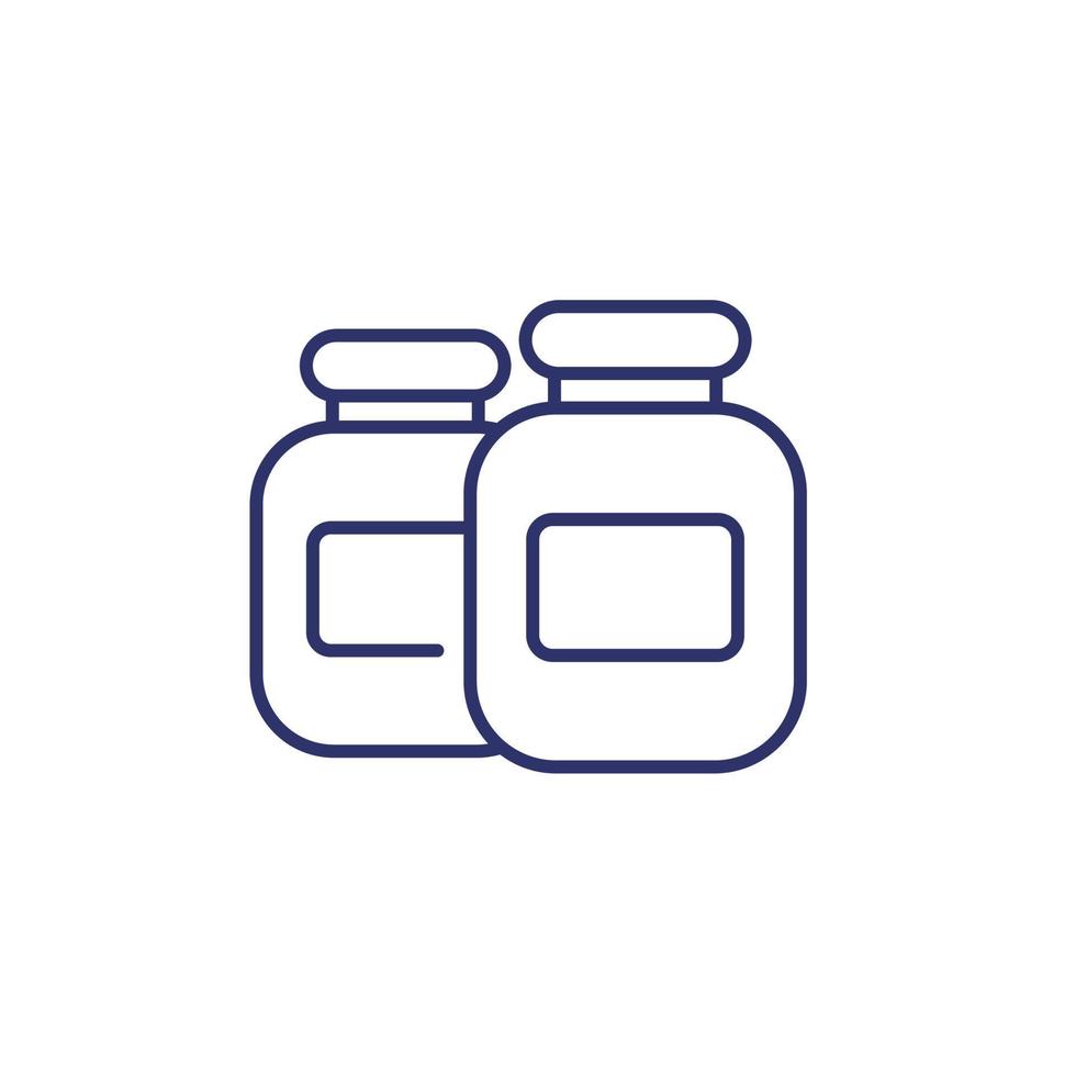 sport nutrition, protein line icon on white vector