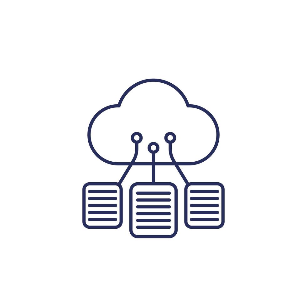 documents in a cloud line icon vector