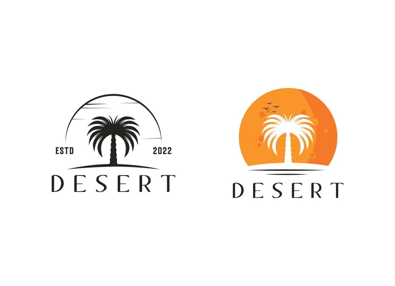 Luxury Dates Palm Logo Template. Desert palm logo vector