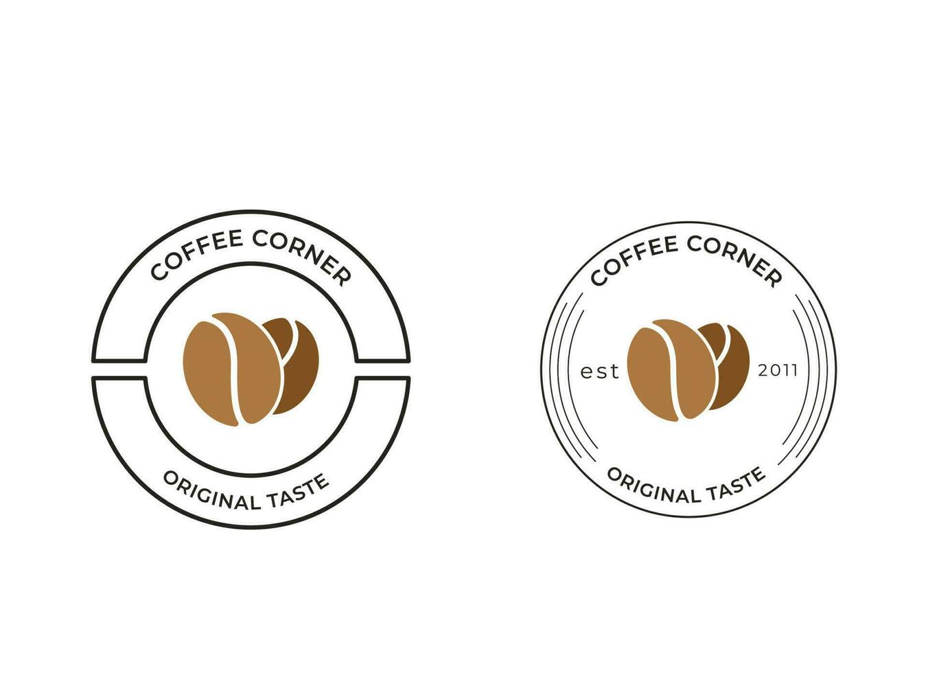 Minimalist coffee emblem logo design vector