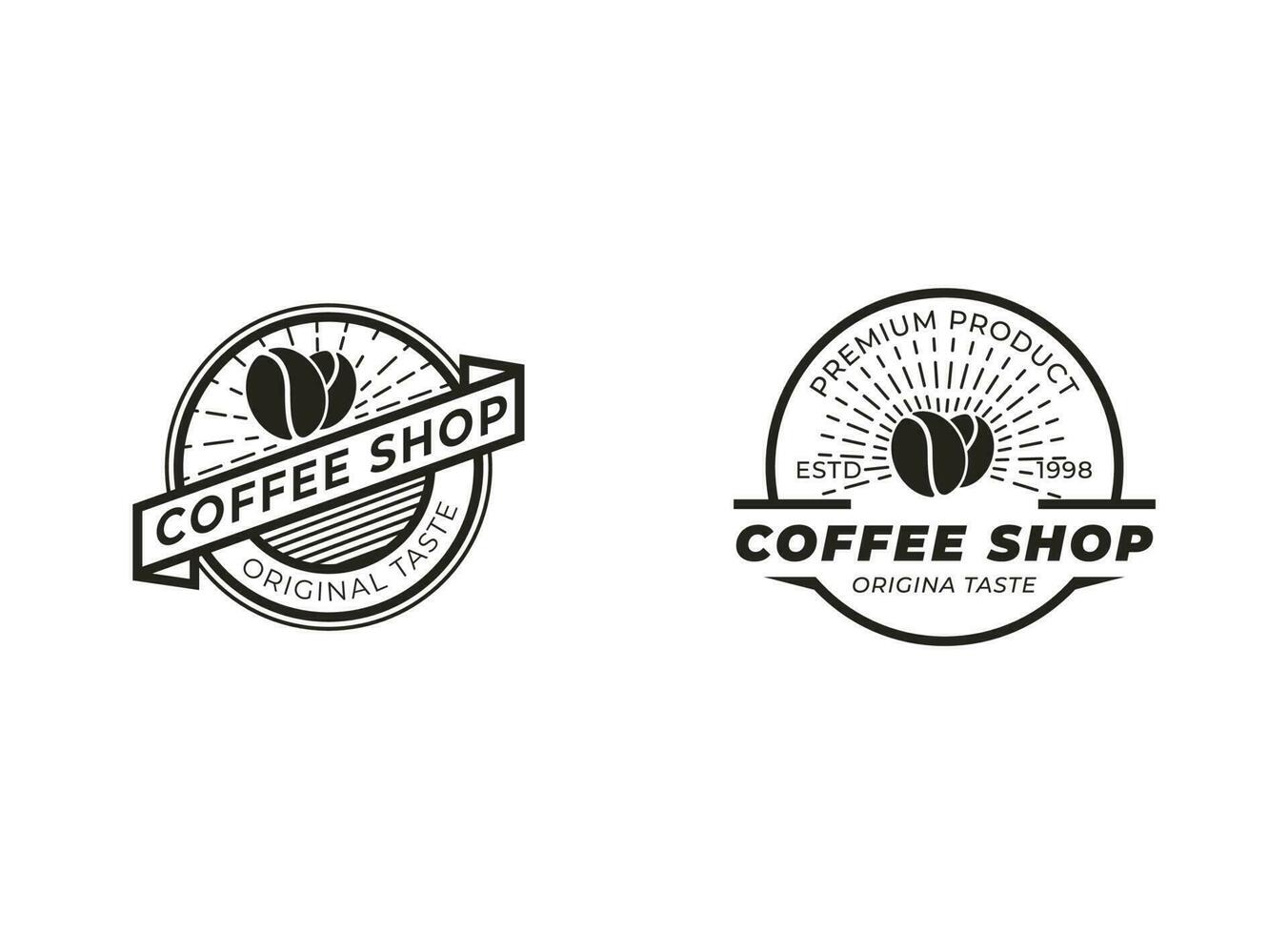 Vintage classic coffee shop logo vector