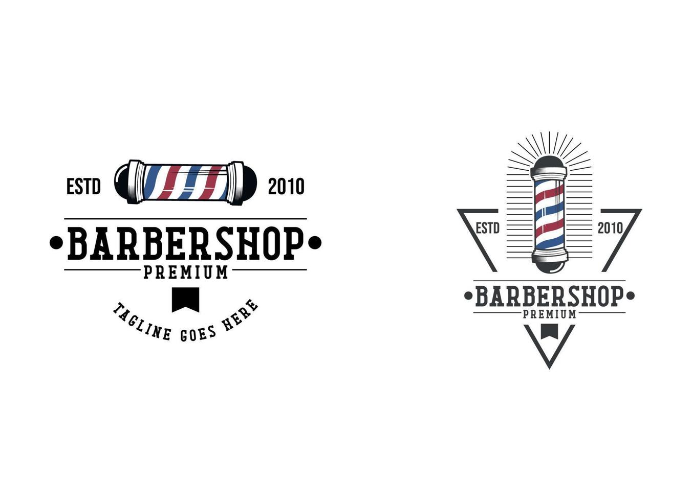 Vintage Barbershop logo template, retro style, with bearded man and barberpool vector