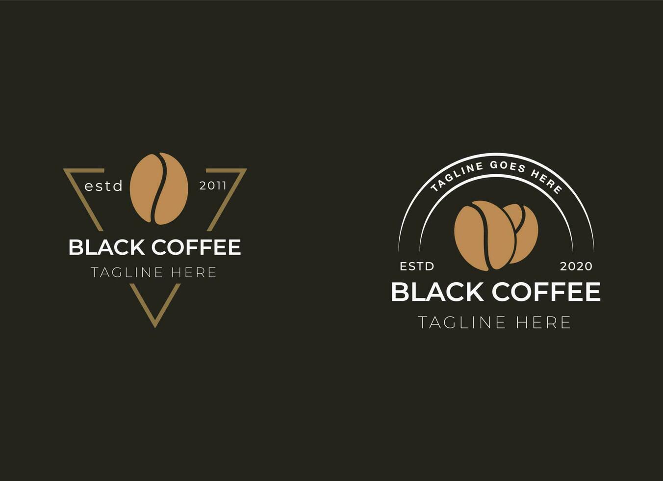 Minimalist coffee emblem logo design vector