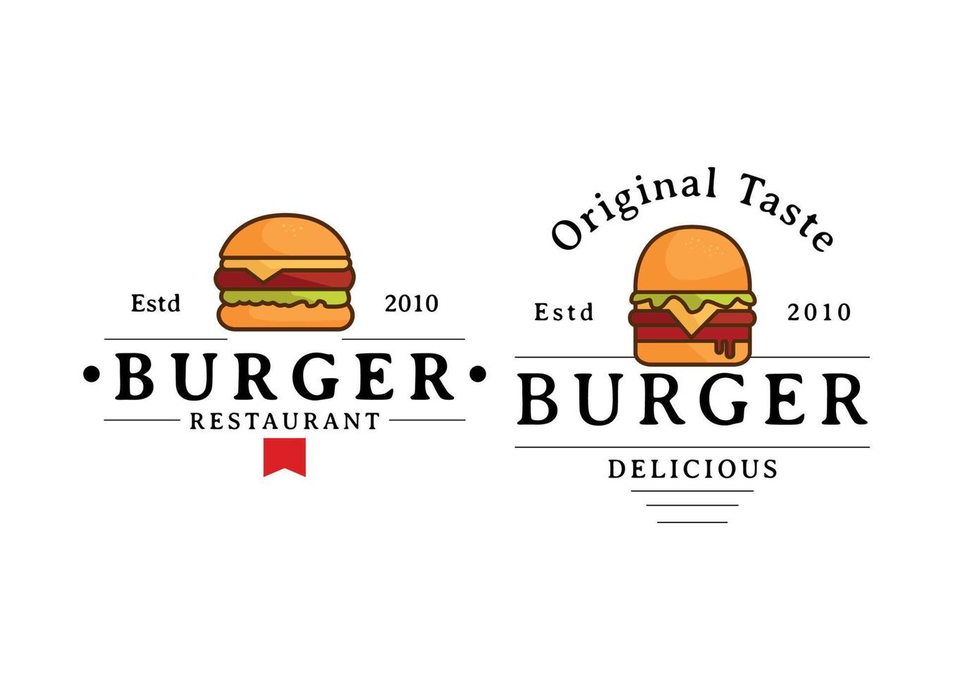 Hamburger restaurant logo design template. vector