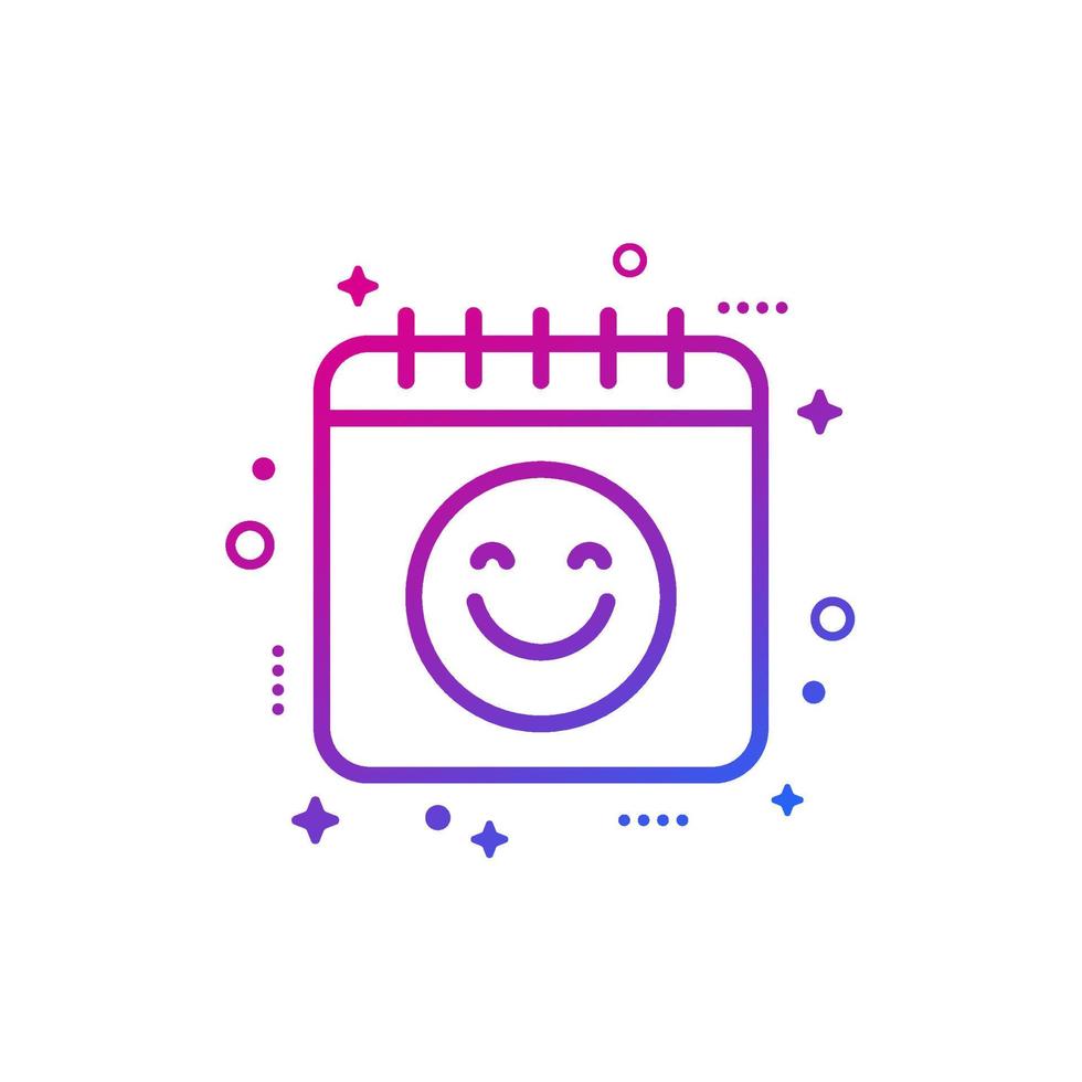 nice day icon with calendar and emoji vector