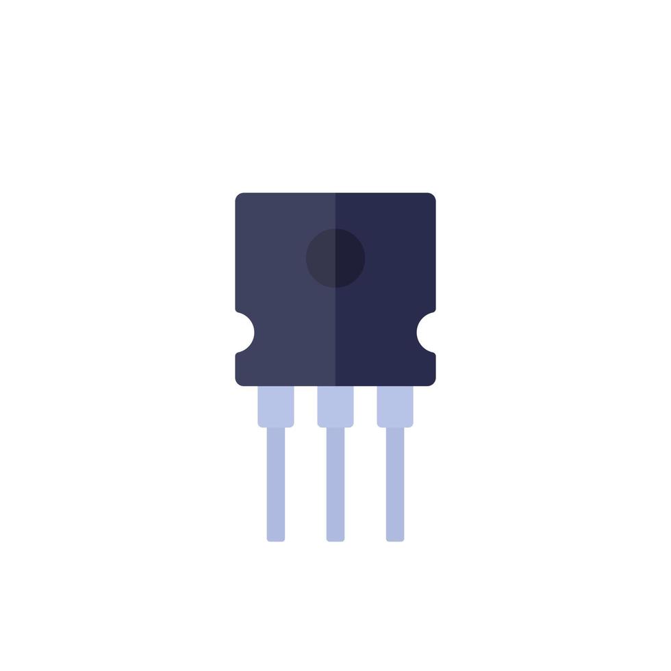 transistor or semiconductor icon, flat design vector