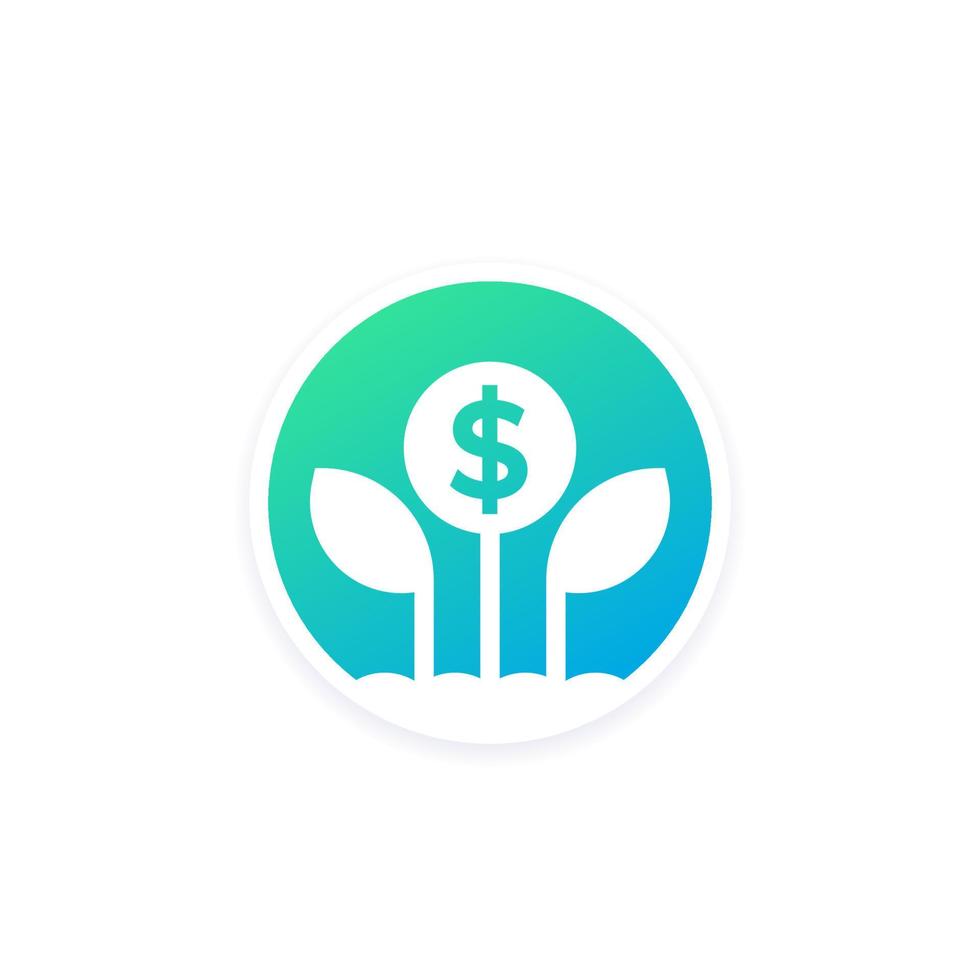 Passive income and growing money vector icon