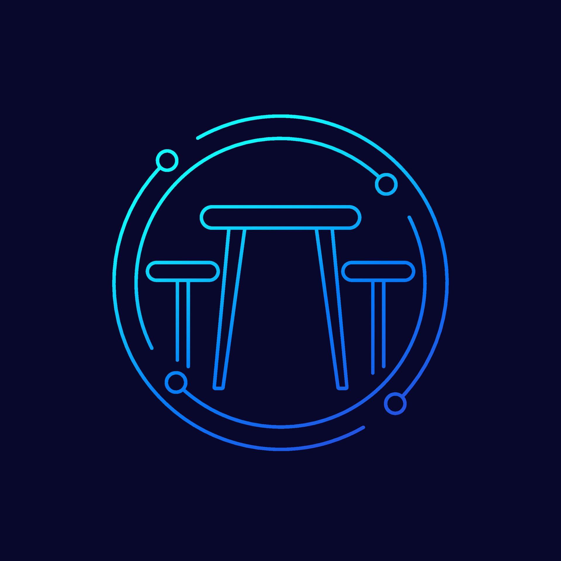 dining table and chairs icon, linear design 21568417 Vector Art at Vecteezy