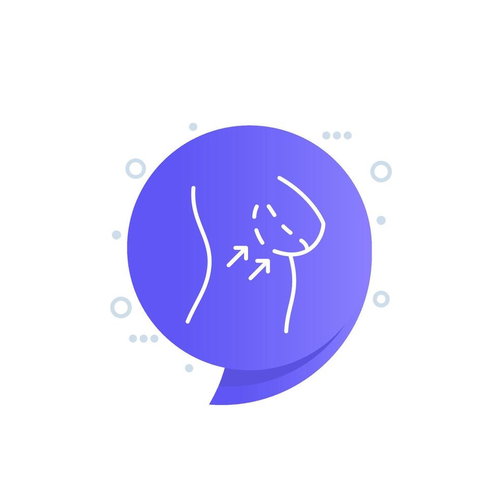 breast implants icon, linear design vector