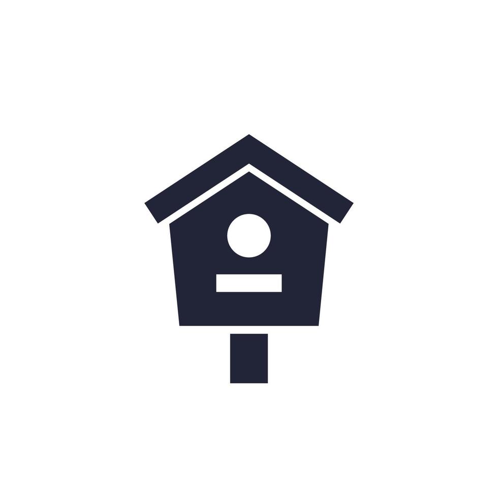 birdhouse icon on white, vector