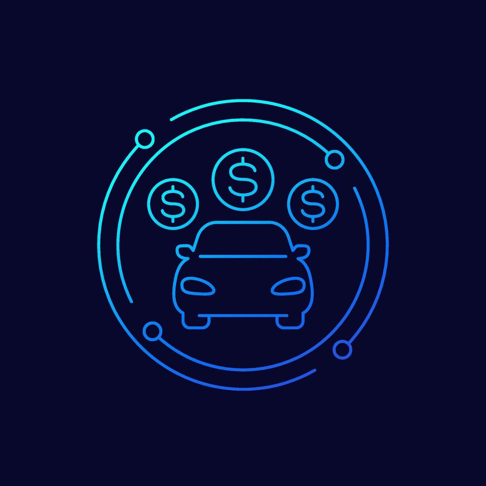 car payments icon, linear vector