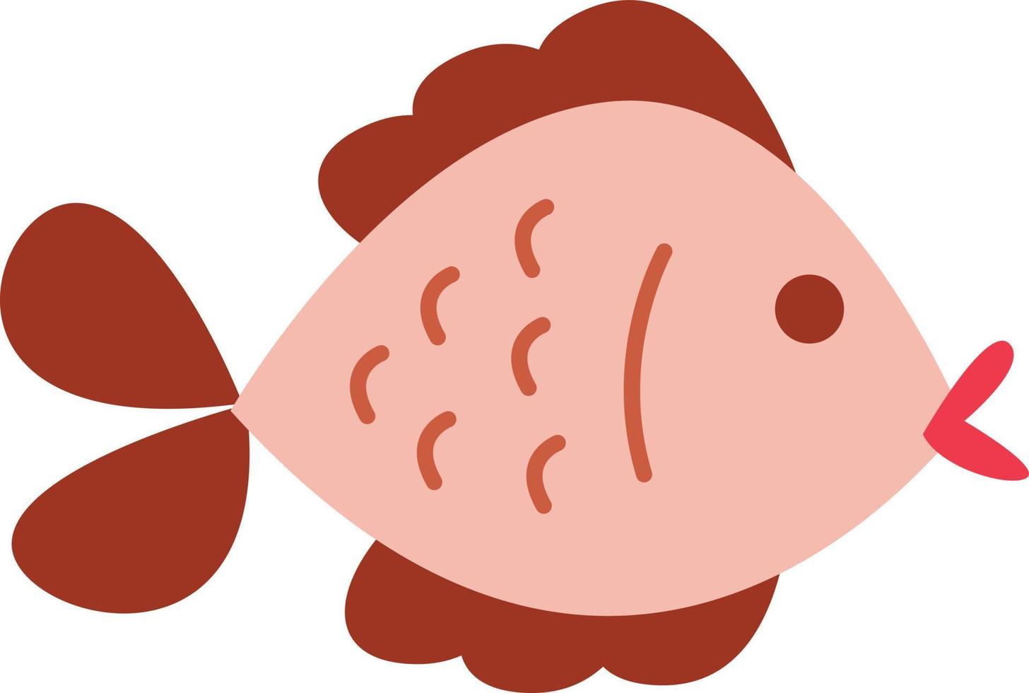 Pink sea fish. vector