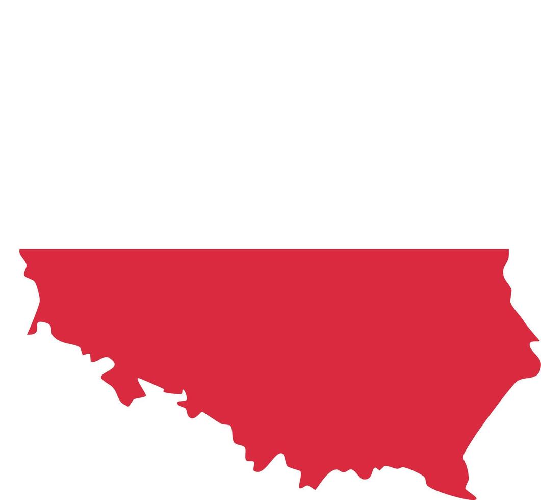 Poland map with national flag. vector